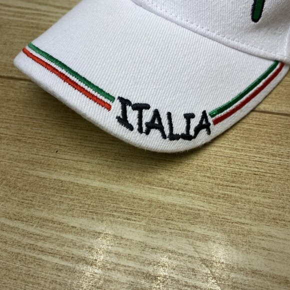 Italia Baseball Cap Embroidered Adjustable Hat Italia Soccer White - Picture 5 of 12